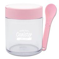 [1+1] TEASCAFE Cereal Spoon Canister, 15oz, 2Piece - Containing a spoon on the lid (Bear Black lid-Urban Black... N5