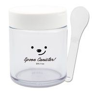 [1+1] TEASCAFE Cereal Spoon Canister, 15oz, 2Piece - Containing a spoon on the lid (Bear Black lid-Urban Black... N6