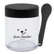 [1+1] TEASCAFE Cereal Spoon Canister, 15oz, 2Piece - Containing a spoon on the lid (Bear Black lid-Urban Black... N7