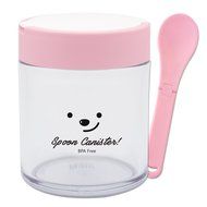 [1+1] TEASCAFE Cereal Spoon Canister, 15oz, 2Piece - Containing a spoon on the lid (Bear Black lid-Urban Black... N8