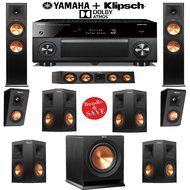 Klipsch Reference Premiere RP-280F 7.1.2 Dolby Atmos Home Theater System with Yamaha RX-A3060BL 11.2-Ch Network...