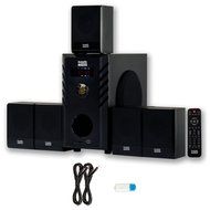 Acoustic Audio AA5104 Home Theater 5.1 Speaker System with USB Bluetooth and 2 Extension Cables N2