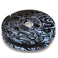 Skin Decal Vinyl Wrap For IRobot Roomba 650 655 Vacuum / Blue Grey Paisley Abstract