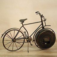 Iron bicycle desktop clock cinnamon and Gold color mute home decoration vintage table clock horloge frozen N2