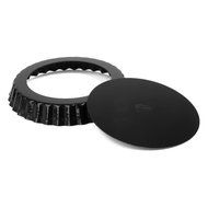Base Pie Tart Quiche - SODIAL(R)Round Aluminum Alloy Non Stick Loose Base Pie Tart Quiche Tin Black (11 Inch) N3