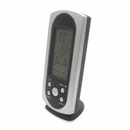 RF Wireless Weather Station with Indoor Ourdoor Sauna Thermometer Remote Sensor Digital Alarm Clock Green Backlight N2