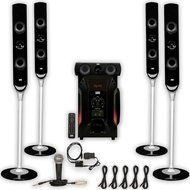 Acoustic Audio AAT1000 Tower 5.1 Speaker System with Optical Input Mic and 5 Extension Cables