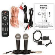 Acoustic Audio TSi400 Bluetooth Powered Floorstanding Tower Multimedia Speakers with Optical Input and Mics TSi400DM2