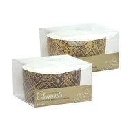 Hanna K. Signature 4 Count Elements Round Baking Pans, 5&quot;, Brown Plaid