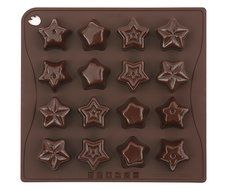 Pavoni CHOCO04 Platinum Silicone Stars Chocolate Mould, Brown