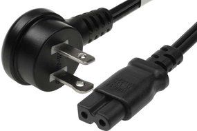 SF Cable, 6 ft 18 AWG 2-Slot Polarized Right Angle Power Cord (IEC320 C7 to NEMA 1-15P) N2