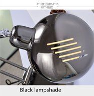 Retro European iron decorative LED lamp, high-grade business office Home Furnishing bedroom lamp (Black) N11