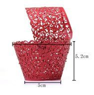 Kobwa(TM) Muffin Case Cupcake Papper Cup Liner Birthday Wedding Cake Wrapper (Red) with Kobwa's Keyring N2
