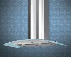 600 CFM Glass Canopy Chimney Wall Hood