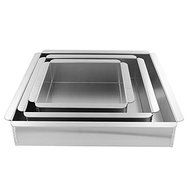 Cake Pan Set of 3, Square 2 Inches (6", 8" 10") by Magic Line