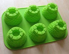 6 Cavity Bunker Shape Silicone Chocolate Cake Ice Chocolate Baking Mold Food Grade for Kids N2