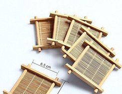 Natural 6pcs Gong Fu Teapot Mat, Bamboo Kung Fu Tea Cup Pad, Table Cup Holder Disc Saucer Heat Insulation Tea N2