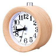 DZT1968 Round Wooden Silent Alarm Clock With Night Light N4