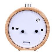 DZT1968 Round Wooden Silent Alarm Clock With Night Light N5