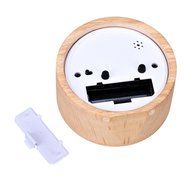 DZT1968 Round Wooden Silent Alarm Clock With Night Light N6