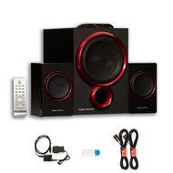 Theater Solutions TS212 Powered 2.1 Speaker System with Bluetooth Digital Input and 2 Ext. Cables N2