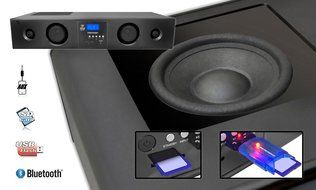 Pyle WiFi Sound Bar Speakers - Sound Base - 2.0-Channel Home Theater Speaker System, - USB/SD/MP3 Readers - Black... N3