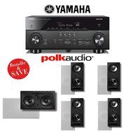 Yamaha AVENTAGE RX-A760BL 7.2-Channel Network A/V Receiver + Polk Audio Vanishing Series 5.0 In-Wall Home Speaker...