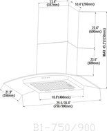 VentMax VM21-W30, 30" Wall Mount Range Hood