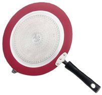 Vinod Cookware Zest Non-Stick Induction Friendly Dosa Tawa Red/Black 25Cm