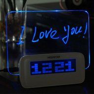 2015 Novelty Message Board Digital Timer Alarm Temperature Calendar LED Blue Light Modern Gifts Clock iG-40111 N4