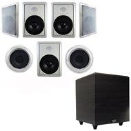 Acoustic Audio HT-87 In-Wall/Ceiling 7.1 Home Theater 8" Speakers and 6.5" Powered Sub HT-87-PS6 N3
