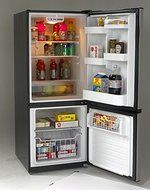 Avanti FFBM102D3S Bottom Mount Frost Free Freezer/Refrigerator, Black with Stainless Steel Doors