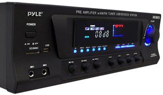 Pyle Home PT270AIU 300-Watt Stereo Receiver AM-FM Tuner, USB/SD, iPod Docking Station and Subwoofer Control N4