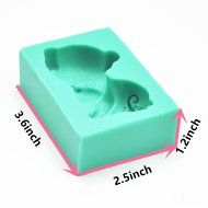 TANGCHU Soft Silicone Cake Mold Chinese Zodiac Monkey Shape 3.66*2.52*1.14inch Green N4