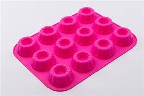 12 Cavity Flower Shape Silicone Cake Pudding Ice Mold Soft Soap Craft Resin Making Mould N4