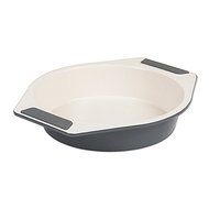 Viking Ceramic Coated 9-Inch Round Cake Pan in Cream/Grey