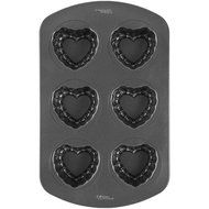 Wilton 2105-0771 Valentine Nonstick 6-Cavity Ruffled Heart Mini Cake Pan N2
