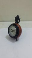 NAUTICAL MARITIME ~ RED LEATHER POWDER COATED DESKTOP ~ SMALL TABLE CLOCK ~ WORKING CLOCK N2