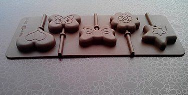HSE New Fondant Moulds 5 Holes Lovely Creative Star And Heart Shaped 3D Silicone Bakeware Lollipop Mold N2