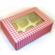 2 Blue Gingham Muffin Boxes N2