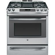 GE P2S920SEFSS Profile 30" Stainless Steel Dual Fuel Slide-In Sealed Burner Range - Convection N3