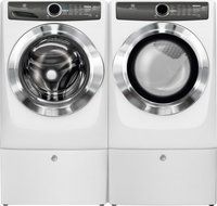 Electrolux White Front Load Laundry Pair with EFLS517SIW 27" Washer, EFMG517SIW 27" Electric Dryer and 2 EPWD157SIW...