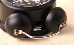 Surborder Shop 3 inch Twin Bell Analog Loud Alarm Clock- Black floral N5