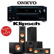 Onkyo TX-RZ610 7.2-Channel Network A/V Receiver + Klipsch RP-250F + Klipsch RP-250C + Klipsch RP-150M + Klipsch...