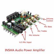INSMA 12V 60W HiFi Stereo Digital Volume Tone Control Board Module for Audio Power Amplifier N6