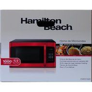 Hamilton Beach 1.1 cu ft, 10 power levels, LED display, 1000W, Microwave oven, Red,10 power levels, 6 quick set... N2