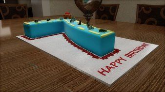 Small Number Seven 7 Wedding Birthday Anniversary Cake Baking Pan / Tin 10" X 8" N2