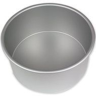 PME RND084 Round Seamless Professional Aluminum Baking Pan, 8&quot; x 4&quot;, Silver