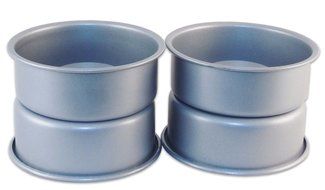 Mini Cake Baking Pans Set of 4 - For Making Filled Cakes With Hollow Centers, Single Serve Mini Baking Pans, Baking... N4
