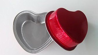 KEISEN 3 2/5&quot; mini cordate Disposable Aluminum Foil Cups 100ml for Muffin Cupcake Baking Bake Utility Ramekin... N3